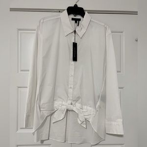 Donna Karan white blouse button down